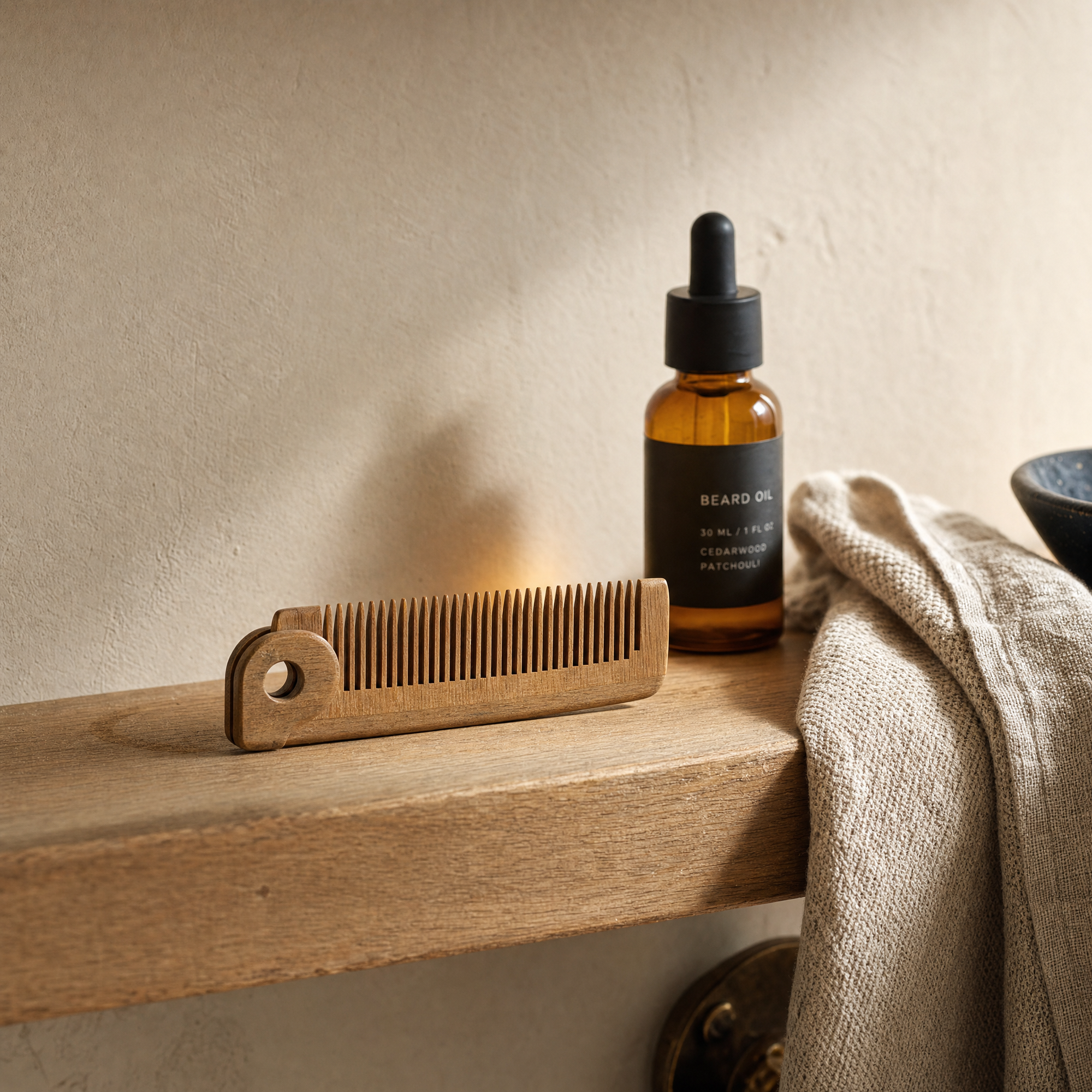 Peigne à Barbe en Bois de Santal, Discipline & Douceur — peigne-shelf